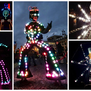 LED steltloper en lichtact boeken? De LED Prins en Licht Prinses vormen een opvallend duo met interactieve lichtperformance. Perfect voor festivals, winkelcentra en avond events.