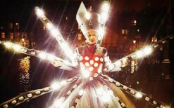 LED steltloper en lichtact boeken? De LED Prins en Licht Prinses vormen een opvallend duo met interactieve lichtperformance. Perfect voor festivals, winkelcentra en avond events.