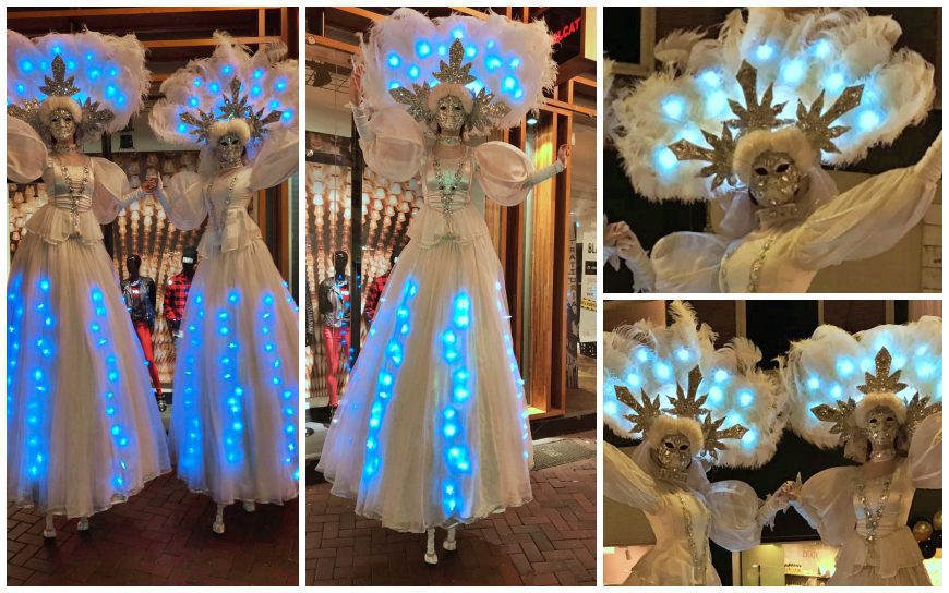 Betover uw event met Frozen By Night Steltenlopers! Winterse magie, LED-verlichting, geschikt voor kerst, feestdagen, en diverse thema's.