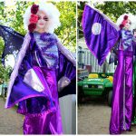 Purple & Green Steltenlopers: Dynamisch, veelzijdig entertainment voor elk evenement. Flyers, dans en nachtelijke flair! Boek nu voor een onvergetelijke ervaring