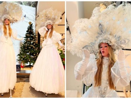 Betover uw evenement met White Cirque Steltenlopers: theatrale elegantie op stelten voor winterse feesten, kerst, Venetiaanse thema's en meer!