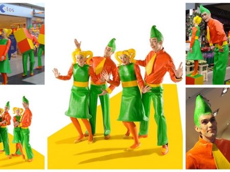 Vrolijke Figuren: Kleurrijke animatieacts voor elk evenement. Solo, duo, trio of kwartet. Eyecatchers voor beurzen en feesten!