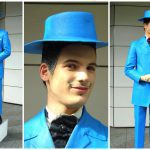 Mr. Blue: Stijlvolle animatie in strak blauw voor ontvangst, festivals & beurzen. Boek nu voor een unieke kleurrijke twist! 💙