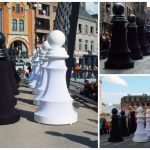 Schaakstukken Parade: Imposant zwart/wit schouwspel voor festivals en evenementen. Ook als decoratieve eyecatcher!