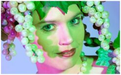 Druiven Dames animatieact met natuurlijke uitstraling. Deze groene act is inzetbaar als ontvangst of mobiele animatie en kan worden uitgebreid met een plateau vol echte druiven voor interactie.