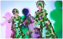 Druiven Dames animatieact met natuurlijke uitstraling. Deze groene act is inzetbaar als ontvangst of mobiele animatie en kan worden uitgebreid met een plateau vol echte druiven voor interactie.