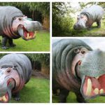 Laat je betoveren door het Liefdevolle Nijlpaard en haar Avontuurlijke Vriendin: Een Spektakel van Expressie en Vriendschap!