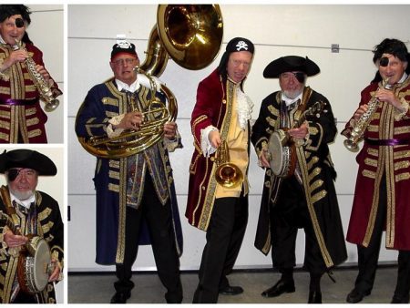 Boek het Piraten Dixieland Looporkest voor een onvergetelijk evenement. Breed repertoire, flexibele bezetting. Swingend of ontspannen, het perfecte geluid voor uw feest!