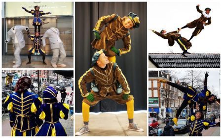 Geniet van spectaculaire Sint en Piet magie met de lenige Pieten Acrobaten! Interactieve acrobatiek voor een feestelijke ervaring. Boek nu!