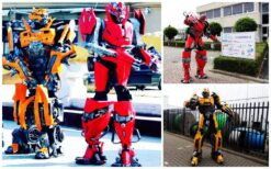 Ontvang het wow-effect met deze Gigantische Robots in Geel of Rood op uw evenement. Spectaculaire act voor grote feesten en evenementen!