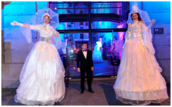 Ervaar vorstelijke elegantie met de IJskoninginnen Wit Steltenlopers en betoverend muzikaal duo. Perfect voor elk evenement. Boek nu!