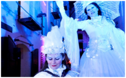 Ervaar vorstelijke elegantie met de IJskoninginnen Wit Steltenlopers en betoverend muzikaal duo. Perfect voor elk evenement. Boek nu!