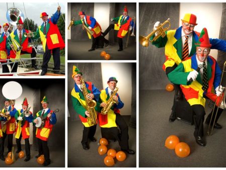 Dit Clowns Dixieland Looporkest speelt een voor iedereen herkenbaar repertoire in dixie-stijl. Boek nu!