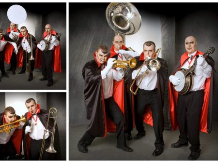Dit Halloween Dracula Dixieland speelt een voor iedereen herkenbaar repertoire in dixie-stijl. Boek nu!