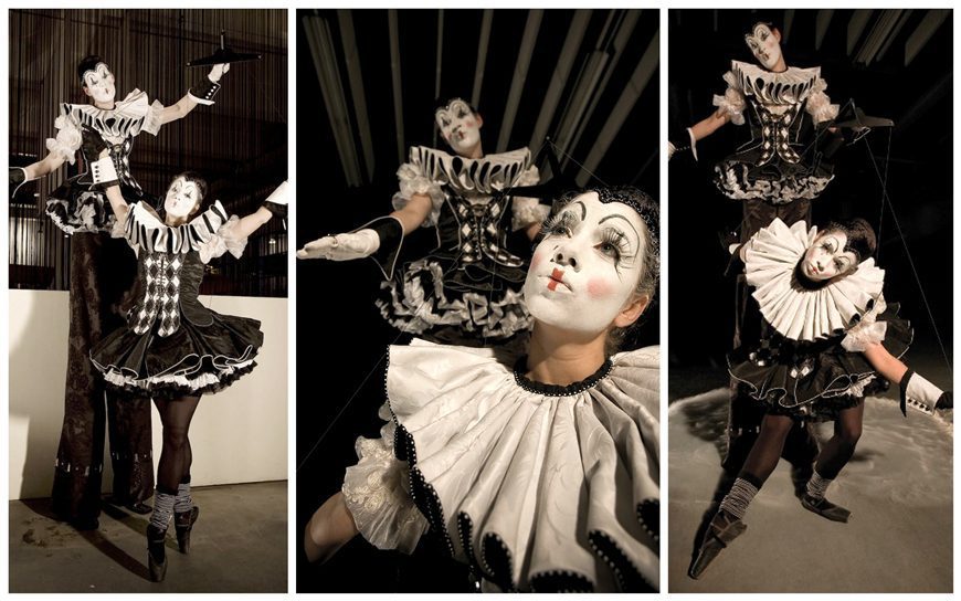 Cirque Pierrot Steltenloopster & Ballerina