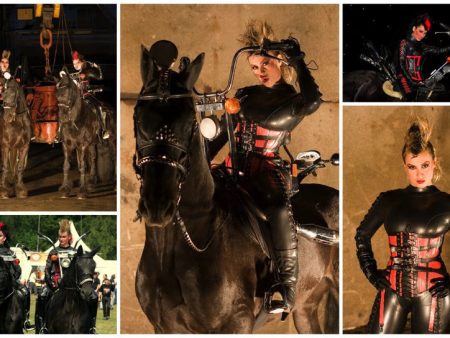 Ontmoet het Harley Angels Straattheater: Bikerhorse Act vol pit en avontuur! Perfect voor festivals en evenementen. Boek ze nu!