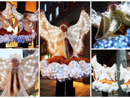 Witte Engelen Steltenlopers: Betoverend en magisch entertainment voor elk evenement. Perfect voor kerstvieringen en meer!