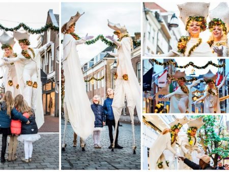 Laat uw wensen uitvliegen met De Witte Feeën Steltenlopers! Een betoverende ontmoeting vol magie en sprankelende momenten.