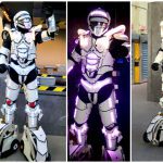 Futuristische rijdende LED Robot White: Een wow-effect voor evenementen. Boek nu voor een onvergetelijke ervaring!