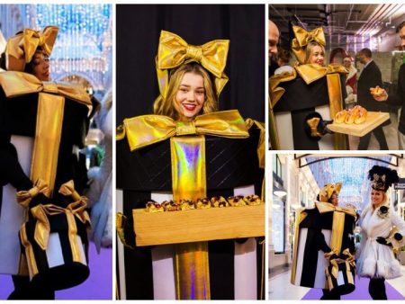 Ervaar magische verrassingen en elegantie met het Lopende Cadeautje Goud. Boek nu voor persoonlijke geschenkjes en stijlvolle flair op uw evenement!