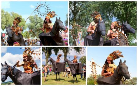 Indiaanse Dromenvangers Steltenlopers op Paarden: Betoverend Entertainment voor Festivals en Themafeesten. Authentieke en interactieve ervaring vol cultuur en magie.