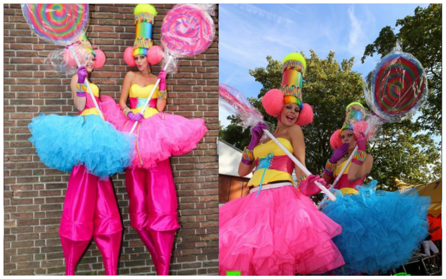 De Candy Girls op Stelten brengen kleur, vrolijkheid en zoet entertainment naar ieder evenement. Perfect voor ontvangst, winkelcentra en festivals. Boek deze feestelijke steltenact voor een onvergetelijke sfeer!