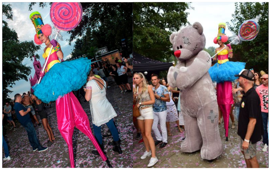 De Candy Girls op Stelten brengen kleur, vrolijkheid en zoet entertainment naar ieder evenement. Perfect voor ontvangst, winkelcentra en festivals. Boek deze feestelijke steltenact voor een onvergetelijke sfeer!