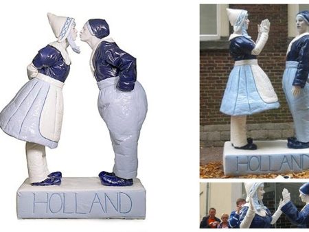 Hollands Levend Standbeeld: Betoverende Dans van Levend Delfts Blauw. Boek nu voor Authentiek Entertainment!