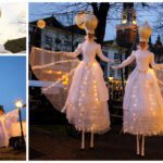 Magische Winter Feeën Steltenlopers: Betoverende Witte Winter Feeën op Stelten voor Elegant Entertainment. Laat u meeslepen in een sprookjesachtige ervaring!