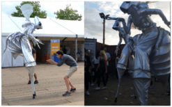 De Zilveren Vliegen Steltenlopers brengen futuristische ruimte-sfeer naar elk evenement. Glinsterend, buitenaards en indrukwekkend. Perfect voor festivals, winkelcentra en space-thema’s. Boek deze unieke act!