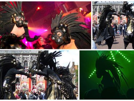 Intrigerende Zwarte Vogels Steltenlopers: Betovering voor Uw Evenement. Ervaar Mysterie en Unieke Aanwezigheid op Stelten!