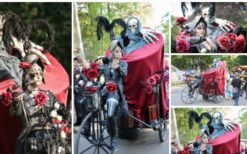 Halloween Parade boeken? Griezellige mobiele act met driewieler, waarzeggers hutje en rariteitenkabinet. Perfect voor Halloween events, festivals en winkelcentra. Spannend en opvallend.