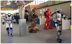 Futuristische Groep Robots met confetti shooters: Een unieke act voor elk evenement! Boek nu voor een onvergetelijke show!