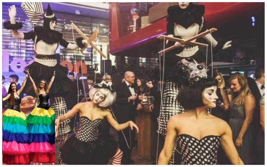 Cirque Black & White Steltenlopers brengen elegantie, contrast en sierlijke beweging naar elk event. Een stijlvol visueel spektakel, perfect voor festivals, ontvangst en winkelcentra in zwart-wit thema.