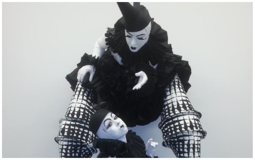 Cirque Black & White Steltenlopers brengen elegantie, contrast en sierlijke beweging naar elk event. Een stijlvol visueel spektakel, perfect voor festivals, ontvangst en winkelcentra in zwart-wit thema.