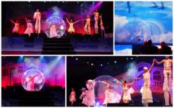 Ervaar de magie van Bubble Contortion Acrobatiek: betoverende schoonheid en kracht in deze unieke grondacrobatiekshow!