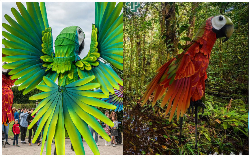 Laat je publiek onderdompelen in de kleurrijke pracht van de Vrolijke Papegaaien Steltenlopers en creëer een onvergetelijke ervaring vol dans, kleur, en ondeugende humor!