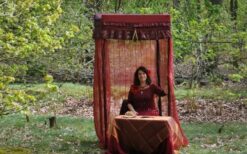 Waarzegster met tarotkaarten en runen geeft interactieve readings op event. Spirituele animatie act met persoonlijke aandacht, wensritueel en workshops, ideaal voor festival en bedrijfsfeest.