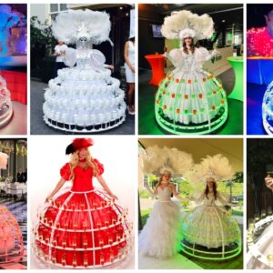 Champagne Diva: Stijlvolle catering op wielen! 🥂✨ Geef je event een luxe uitstraling met de Champagne Diva! Haar prachtige rok op wielen draagt meer dan 100 glazen of hapjes en zorgt voor een stijlvolle presentatie. Dankzij de LED-verlichting straalt ze extra tijdens avondfeesten en gala’s. Of het nu een chique bruiloft, een bedrijfsfeest of een beurs is, de Champagne Diva past zich moeiteloos aan elk thema aan. Haar elegante uitstraling en creatieve catering maken elk event speciaal. Boek nu en verras je gasten met deze unieke ervaring!