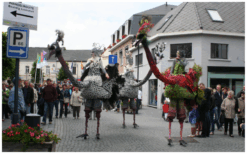 Ervaar de majestueuze parade van Struisvogels Steltenlopers en breng een kleurrijk en vriendelijk element naar uw evenement!