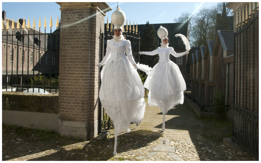 Witte Barok Dames Steltenlopers - Afbeelding 4