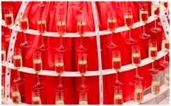 Breng stijl naar je event met de Champagne Diva Rood! 🥂✨ Deze elegante diva rijdt rond met een opvallende champagne-rok op wielen, gevuld met meer dan 100 glazen of hapjes. Haar stijlvolle uitstraling en LED-verlichting maken haar perfect voor elk thema. Een unieke en feestelijke manier om jouw gasten te verrassen! Of het nu een chique bruiloft, een bedrijfsfeest of een kerstviering is, de Champagne Diva past overal bij. Dankzij de sfeervolle verlichting is ze ook ‘s avonds een echte blikvanger. Boek nu en geef je evenement een sprankelende touch!