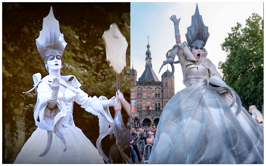 Beleef Theater op Stelten: Elegante Dames Steltenlopers met een Vleugje Humor en Klasse!