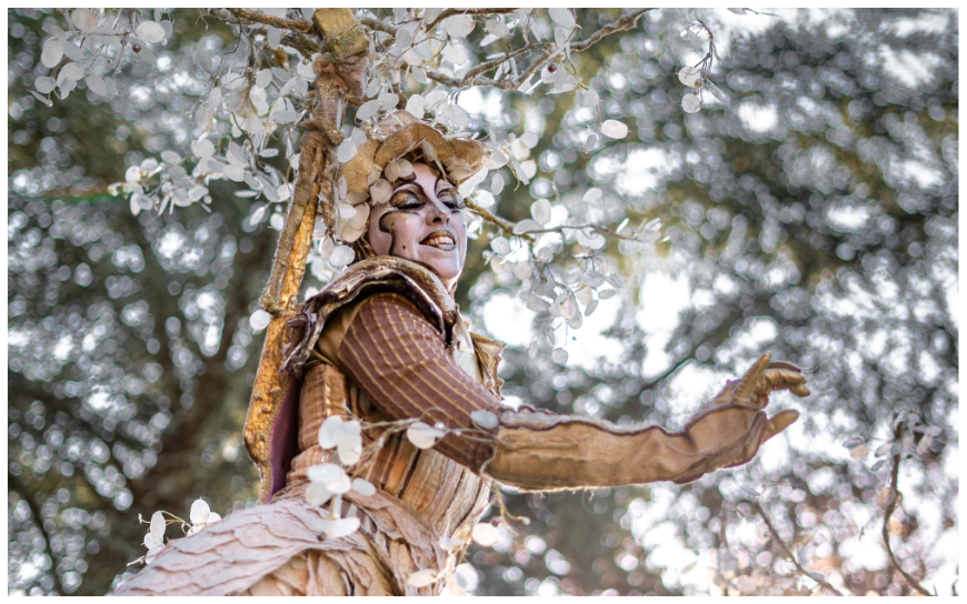 Laat jouw evenement schitteren met de Gouden Bomen Steltenlopers. Boek nu voor een betoverende gouden gloed op jouw speciale dag!