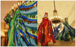 Ervaar betoverende kleurendans met Colours Steltenlopers. Levendige kostuums en ritmische muziek creëren een visueel spektakel voor elk evenement!