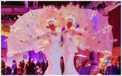 Elegante Witte Pauwen Steltenlopers STE-5187-039 Prima Entertainment 1