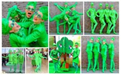 Groene Dames: Een speelse en stijlvolle toevoeging aan elk event! 🌿✨ De Groene Dames brengen een frisse en theatrale sfeer naar festivals, beurzen en netwerkbijeenkomsten. Ze verwelkomen gasten, geven instructies en voegen met hun charmante uitstraling iets bijzonders toe. Hun speelse en natuurlijke flair maakt elk evenement levendiger! Deze act kan solo of met maximaal zes dames worden ingezet voor extra impact. Perfect voor thema’s zoals natuur, duurzaamheid of een groene touch aan je event. Boek nu en geef je evenement een sprankelend groene boost!