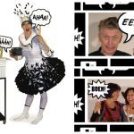 Stap in de wereld van strips! In een uniek letterkostuum met tekstballonnen laat deze act uw gasten poseren voor hilarische foto's, direct geprint als aandenken.