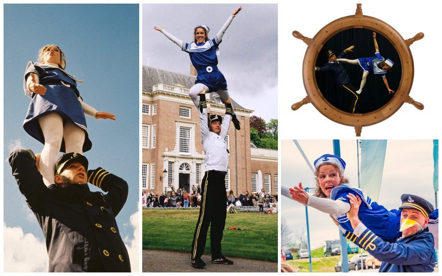Kapitein en Matroos verrassen met acrobatiek en lofzangen op de Hollandse wateren. Het publiek wordt actief betrokken als bemanning. Een ode vol spektakel en humor!