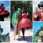 Liefde op Stelten: een betoverende steltenact waarin een kevertje en lieveheersbeestje de tango dansen en het publiek meenemen in hun romantische verhaal.